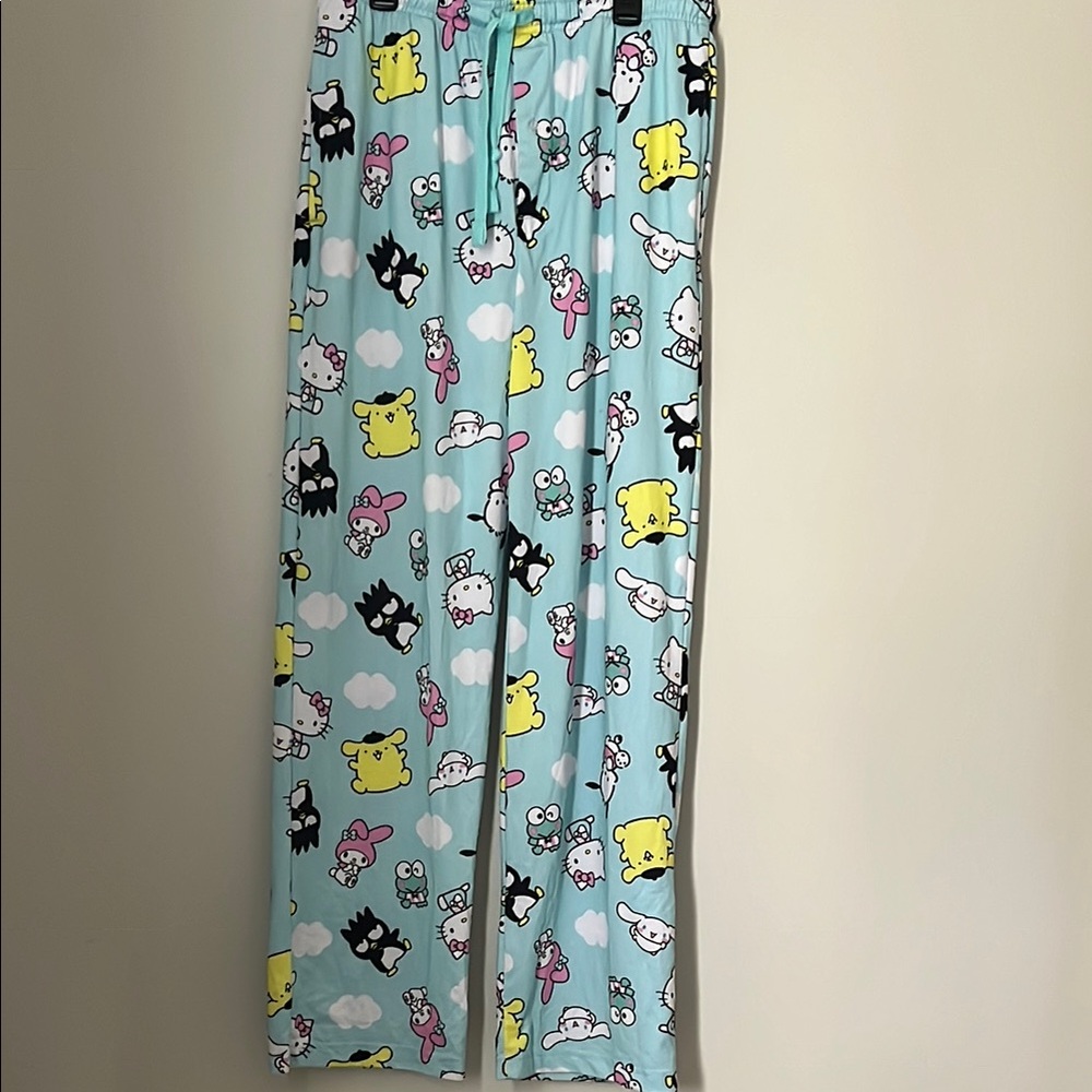 UNISEX Hello Kitty Print Pajama Pants - Blue